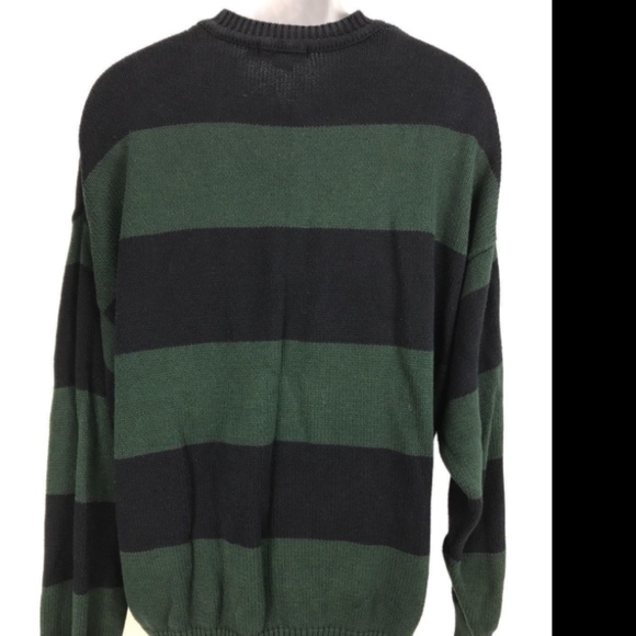 Nautica Mens Sweater Blue White US Size XL Striped Long Sleeve Crewneck $79 #068